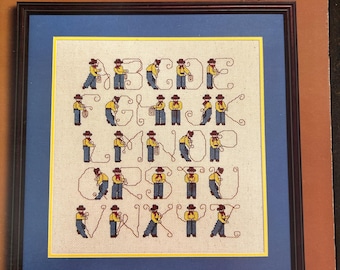 Vintage but New, Cowboybet, Alphabet and Cowboys Counted Cross Stitch