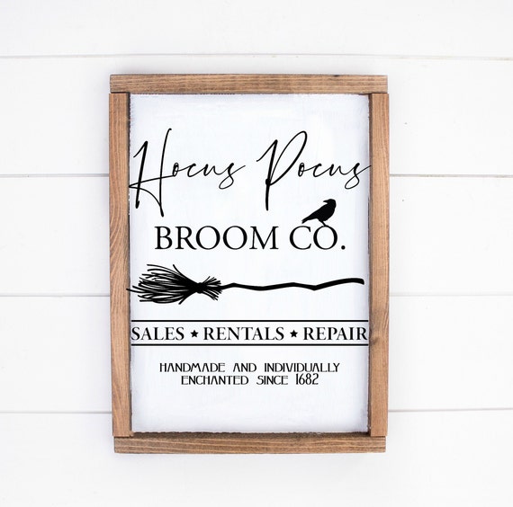 Hocus Pocus Broom Companyhocus Pocus Signhalloween Etsy