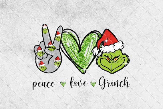 Download Peace Love Grinch Png Peace Love Png Grinch Lover Png | Etsy