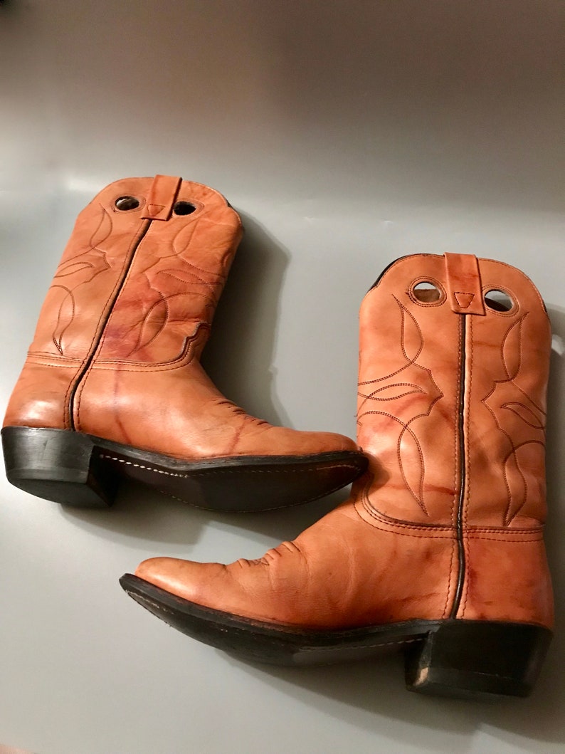 Tan All Leather Western Cowgirl Boots-Size 7M