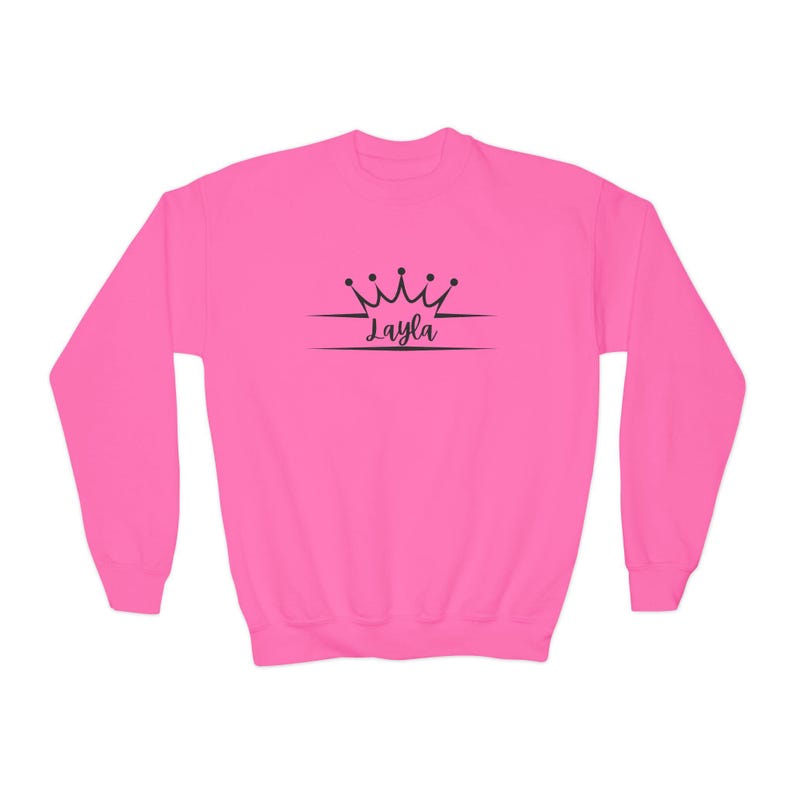 Personalized Youth Pageant Crown Crewneck Sweatshirt With Crown Design ...
