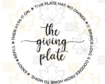 Giving Plate Svg Etsy