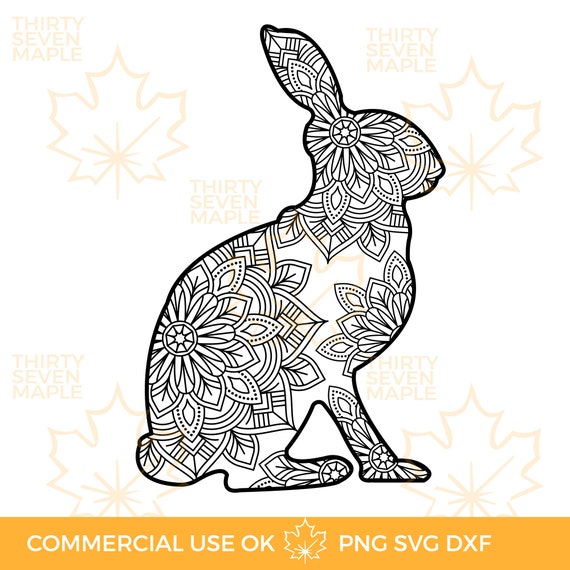 Download Rabbit mandala SVG Bunny standing svg Silhouette Farm ...