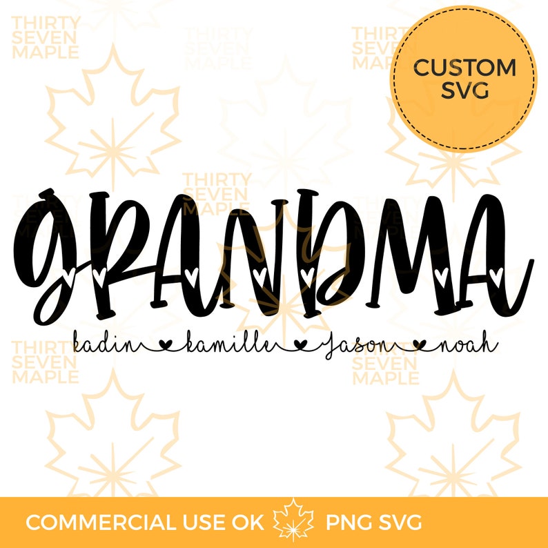 Download Custom SVG file for Grandma and grandchildren or | Etsy