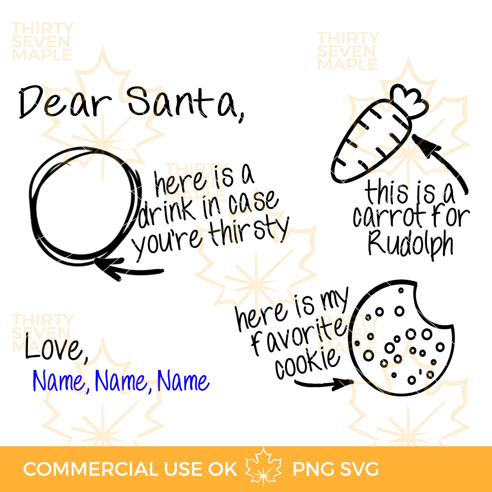 Dear Santa Cookies and Milk Tray SVG PNG image 1.
