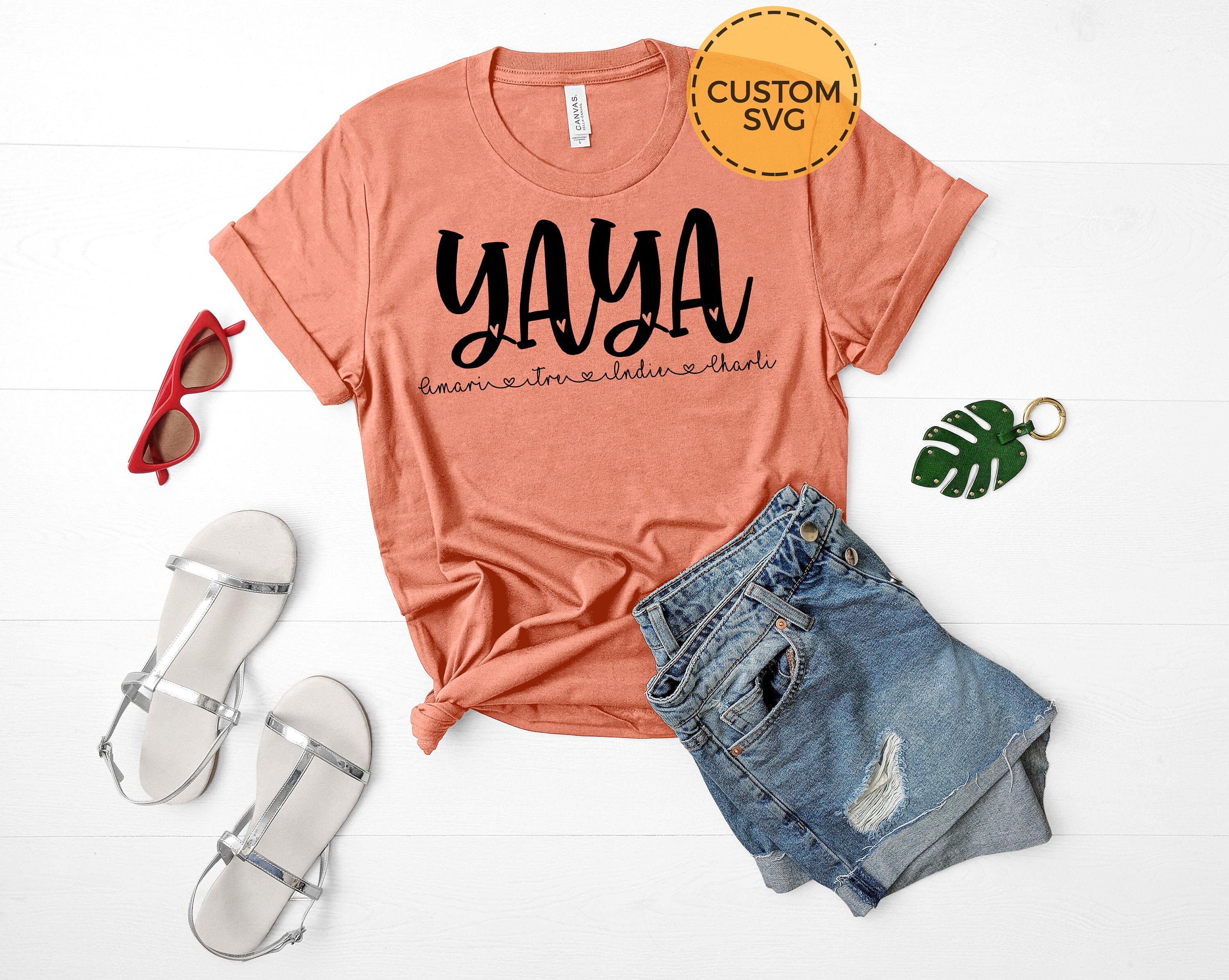 Custom SVG file for Yaya and grandchildren or children's Etsy