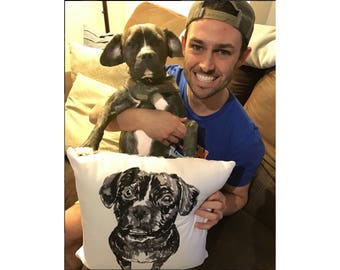 Pet Pillow Portraits - Personalized Dog Pillow - Pet Portrait