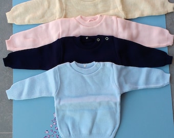 vintage basic baby sweater jumper new from deadstock winter clothing baby girl boy size 3 months  6 months size 68 74 quality wear baby