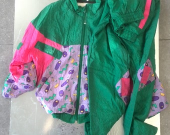 80s vintage children track suit pant 6 yrs 7-9 yrs windbreaker set jacket boys girls sportswear running suit streetwear children track suit