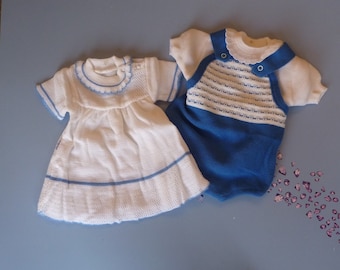 unique vintage exclusive twins baby clothing dress romper girl boy newborn outfit reborn mint retro dress and suit for girls and boy