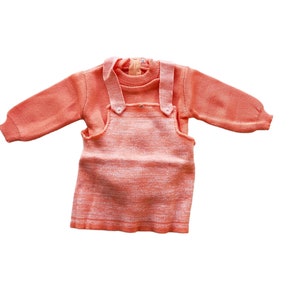 vintage dress sweater and pants salmon size 3 months eu68 new old stock