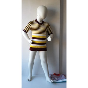 60&#39;s vintage childrens sweater jumper stripes 60 childswear 5-7 years chidrens clothes new deadstock