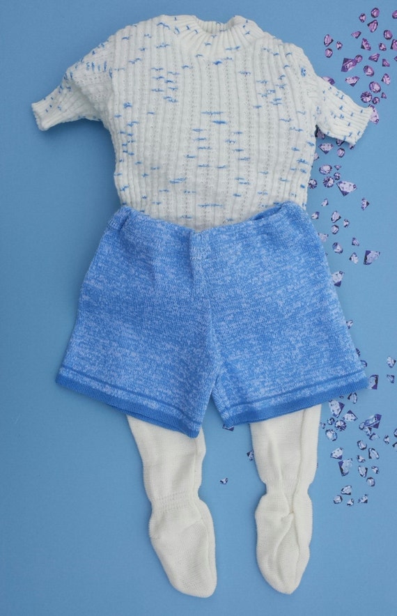 baby girl jeans blue 4 piece set knitted garment … - image 5