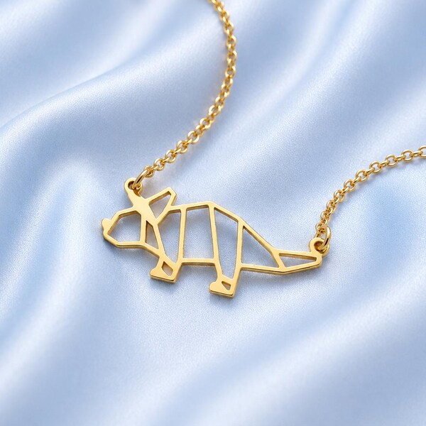 Triceratops Necklace – Origami Dinosaur Jewelry
