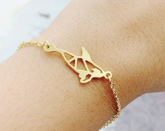ECHOOY Pulsera de ballena de plata esterlina 925 con cuentas de ballena asesina, pulsera de orca, tobillera de animales marinos, joyería de orca, regalo para mujer, Plata, Sin gemas