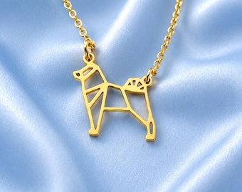 Collar Shiba Inu - Joyería de raza de perro hecha con origami