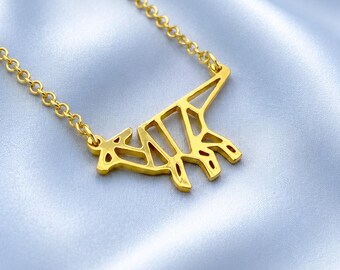 Parasaurolophus Necklace – Origami Dinosaur Jewelry