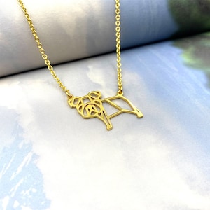 English Bulldog Necklace, Geometric Dog Jewelry, Bulldog Lover Gift, Dom mom gift, Pet memorial gift
