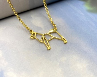 Akita inu Necklace, Origami Dog Jewelry, Dog mom Gift, Pet memorial gift