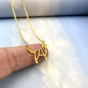 Tiny Labrador Retriever necklace, Origami Dog breed, Gold Silver Plated Jewelry for Pet lovers