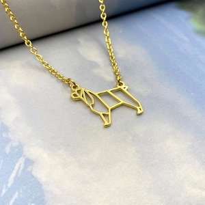 Tiny English Springer Spaniel Necklace, Origami Dog breed, Gold Silver Plated Jewelry for Pet lovers