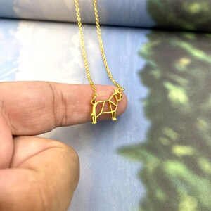 American Bully Necklace, Origami Dog Jewelry, Pet memorial gift for best friend