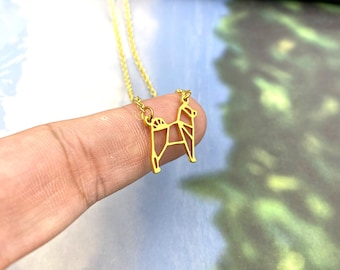 Tiny Shiba Inu Necklace, Origami Dog breed, Gold Silver Plated Jewelry for Pet lovers