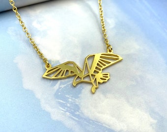 Bald Eagle necklace, Yellowstone jewelry, Geometric Bird necklace, Bird lover gift