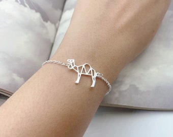Origami Camel Bracelet, Delicate Bracelet, Silver Plated, Bridesmaid Gift, Unique Bracelet for women
