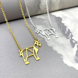Tiny Goat necklace, Origami Pet Pendant, farm animal Jewelry, Unique Gift for women, Vegan Necklace image 4