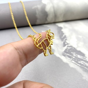 Geometric T-Rex Necklace : Dinosaur Jewelry for Dino Lovers