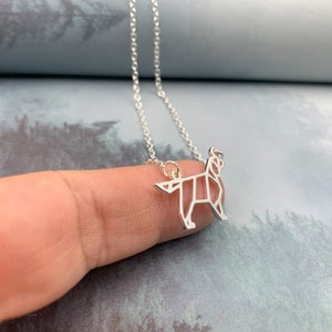 Tiny Welsh Springer Spaniel necklace, Origami Dog breed, Gold Silver Plated Jewelry for Pet lovers