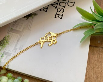 Geometrische Kiwi Vogel Armband: Gold Plated Minimalist Schmuck Geschenke für Sie