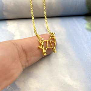 Tiny Bernese Mountain Necklace, Origami Dog breed, Gold Silver Plated Jewelry for Pet lovers