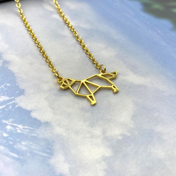 Collier Golden Retriever, bijoux de race de chien, collier origami, cadeaux pour amoureux des chiens pour elle