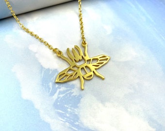 Atlas beetle necklace, Geometric Insect jewelry, Bug Gift for women, Gold Plated Pendant