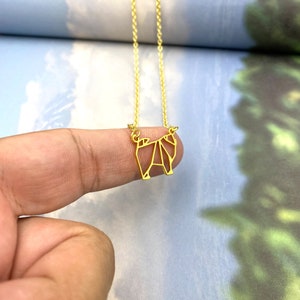 Tiny Chow Chow Necklace, Origami Dog breed, Gold Silver Plated Jewelry for Pet lovers