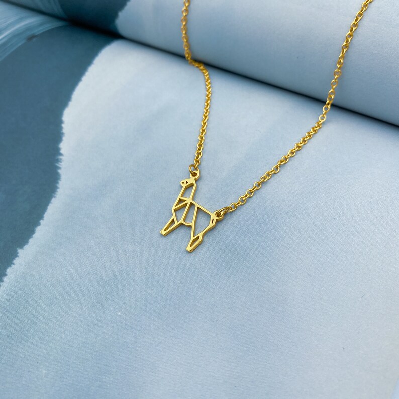 Origami Alpaca Necklace llama Jewelry alpaca gifts unique image 3