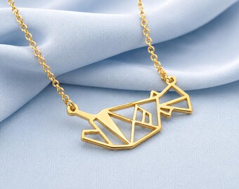 Angler Fish Necklace: Origami Deep Sea Ocean Jewelry
