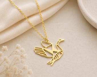 Swan Necklace: Geometric Bird Jewelry Gift