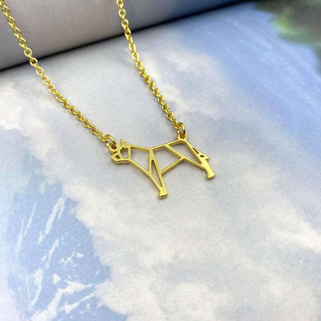 Australian Cattle Dog Necklace, Blue Heeler, Origami Dog Jewelry, Dog