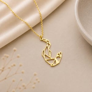 Halskette mit Flussottermotiv: Geometrischer Wildtierschmuck – das perfekte Geschenk für Naturliebhaber