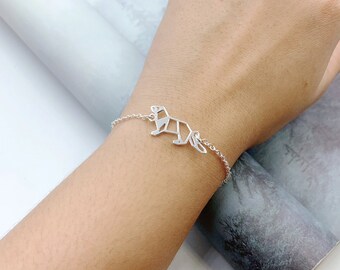 Origami Otter Bracelet, Delicate Ocean bracelet, Silver Plated, Summer bracelet for women