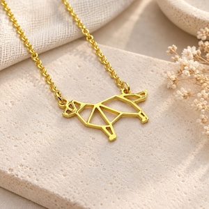 Halskette mit Golden-Retriever-Motiv: Origami-Hundeschmuck, Geschenkidee für Golden Retriever