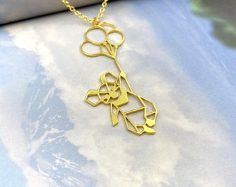 Geometric Koala necklace, Fun Animal, Circus Jewelry, Carnival theme gift, Pendant necklace