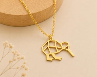 Kiwi Vogel Kette: Vergoldet oder versilbert Origami Vogel Schmuck Geschenk
