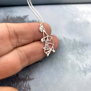 Origami Possum Necklace : Gold Silver Plated Animal Jewelry