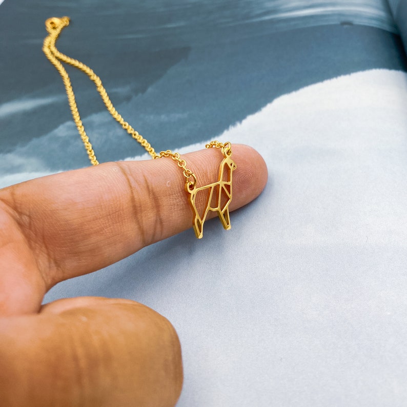 Origami Alpaca Necklace llama Jewelry alpaca gifts unique image 2