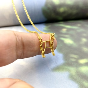 Tiny Great Dane necklace, Origami Dog breed, Gold Silver Plated Jewelry for Pet lovers