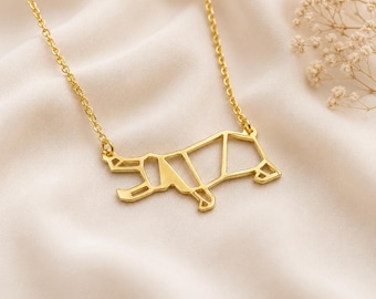 Collier Hippopotame Origami : Bijou animal géométrique à offrir
